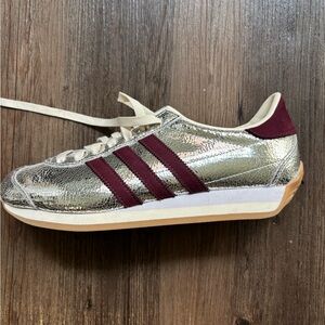 Adidas Country OG shoes in silver and maroon